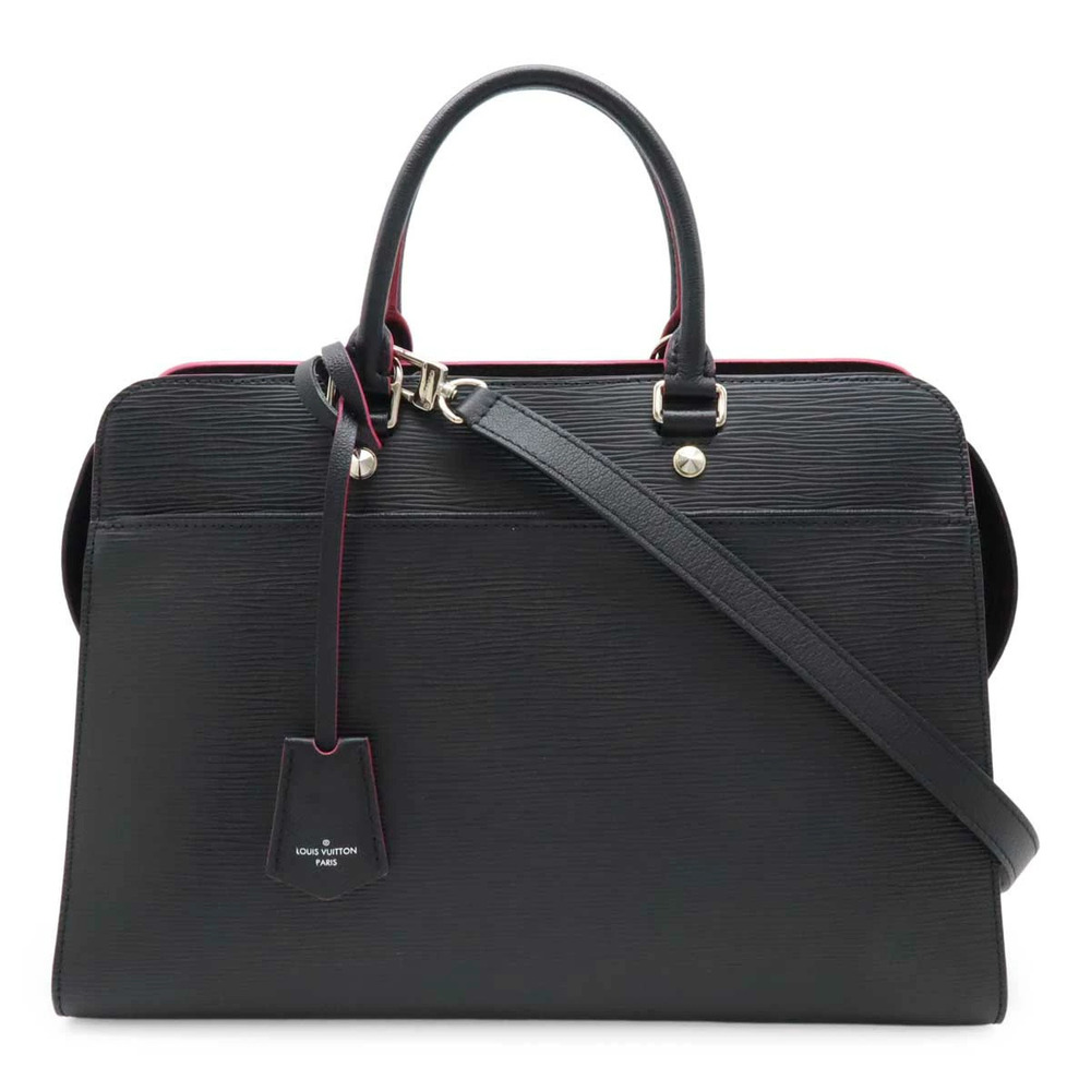 LOUIS VUITTON Epi Vaneau Handbag Tote Bag Shoulder Noir Black Hot Pink